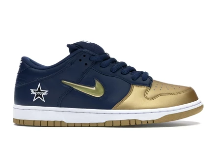 Мужские кроссовки Nike SB Dunk Low Supreme Jewel Swoosh, золотистые