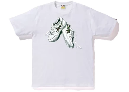 Мужская футболка Bape ABC Camo Bapesta, бело-зеленая