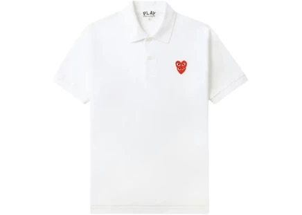 Унисекс поло comme des garcons play с логотипом, белое