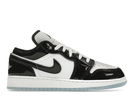 Детские кроссовки Jordan 1 Low SE Concord(GS), бело-черные