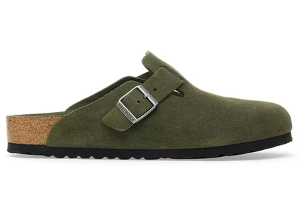 Мужские сабо Birkenstock Boston замшевые, Thyme Tonal