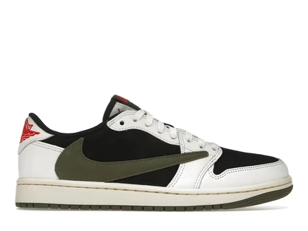 Женские кроссовки Jordan 1 Low Travis Scott, оливковые