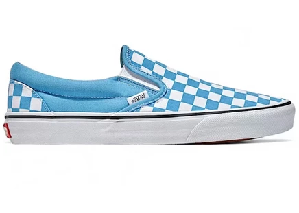 Мужские слипоны Vans Classic Slip-On Checkerboard, голубые/белые