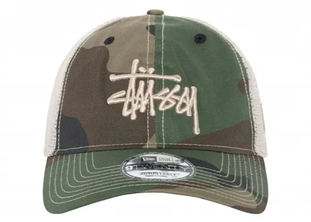 Мужская кепка Stussy New Era Trucker, лесной камуфляж
