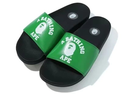 Мужские шлепанцы Bape College Slide, зеленый/черный