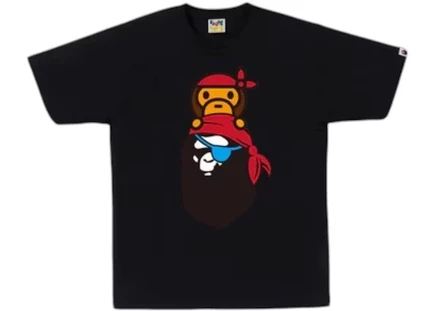 BAPE Pirate Milo On Ape Head Tee (SS25) Black black