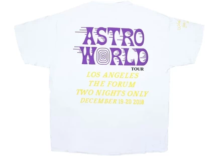 Мужская футболка Travis Scott Astroworld LA Exclusive, белая