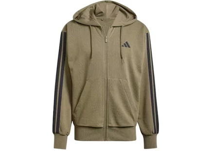 Мужское худи Adidas Essentials 3-Stripes, оливково-черная