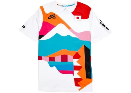 Мужская джерси Nike SB x Parra Japan, бело-черная