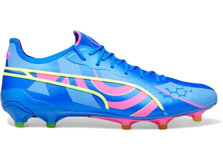 Мужские бутсы Puma King Ultimate FG/AG, сине-розово-голубые