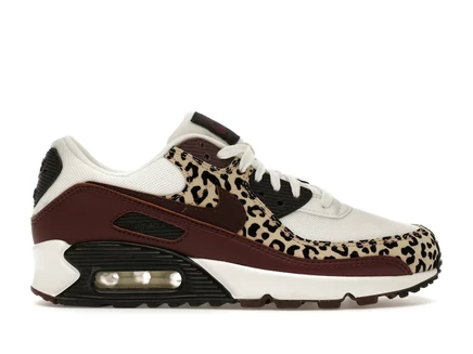 Женские кроссовки Nike Air Max 90 Leopard, бордовые
