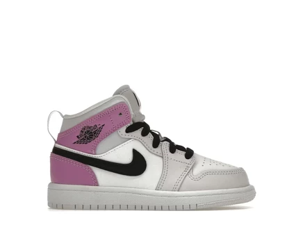 Детские кроссовки Jordan 1 Mid Barely Grape, светло-фиолетовые