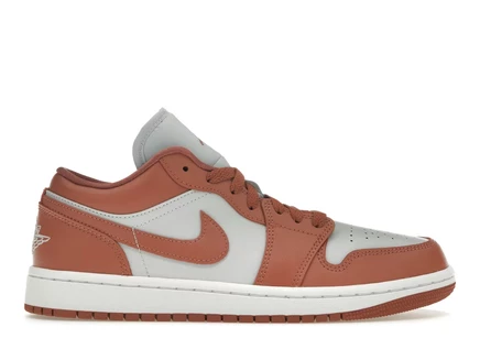 Женские кроссовки Jordan 1 Low Sky J Orange, бело-оранжевые
