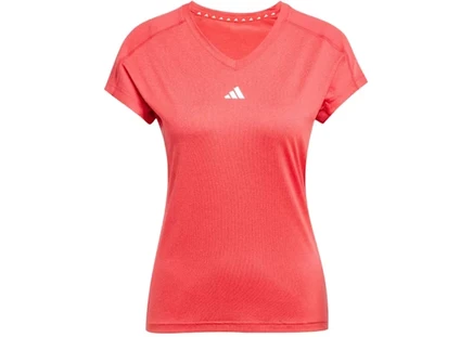 Женская футболка Adidas Aeroready, V-образный, рубиновая
