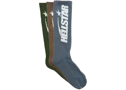 Hellstar Logo Socks (3 Pack) Earth Tone earth tone