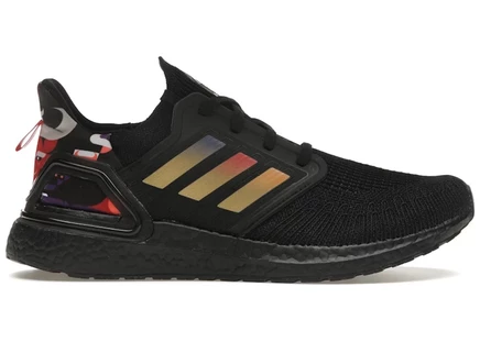 Мужские кроссовки Adidas Ultra Boost, черно-золото-фиолетовые