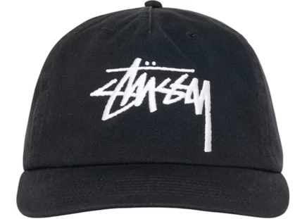 Мужская кепка Stussy Mid-Depth Big Stock snapback, черная