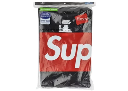 Унисекс футболки Supreme Hanes Tagless (3 шт.), черные
