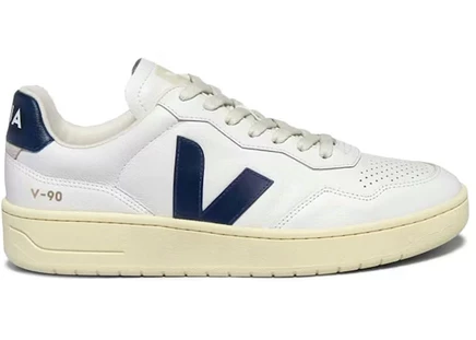 Мужские кроссовки Veja V-90 Leather, Extra White/Nautico
