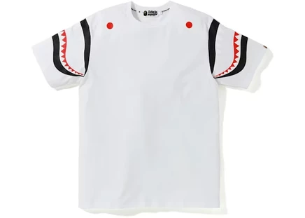 Мужская футболка bape shark shoulder tee (fw19), белая