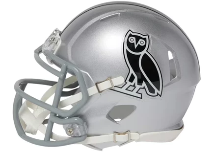 Мини-шлем OVO x NFL Las Vegas Raiders Riddell, серебристый