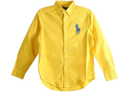Детская рубашка Polo Ralph Lauren Big Pony Oxford с длинным рукавом, желтая