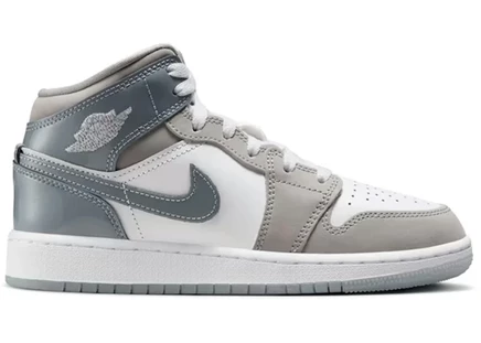 Детские кроссовки Jordan 1 Mid, бело-серые
