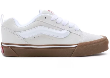 Мужские кеды Vans Knu Skool, белые с коричневой подошвой