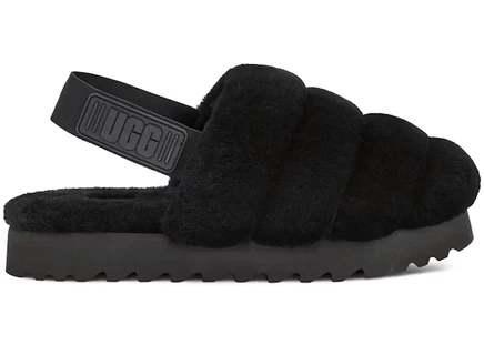 Женские меховые шлепанцы Ugg Super Fluff, черные