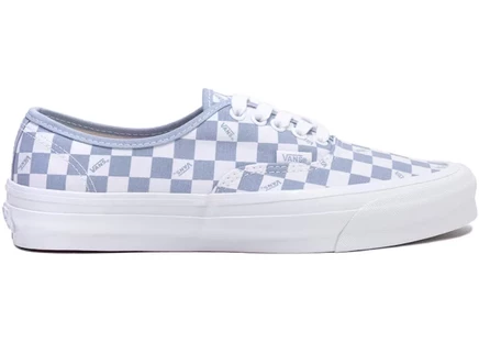 Унисекс кеды vans vault og authentic lx в шахматную клетку, бело-голубые