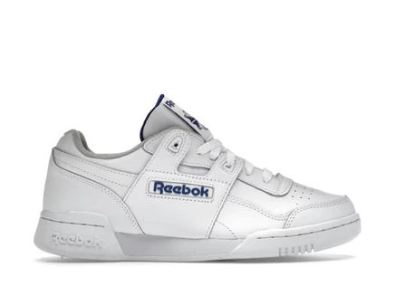 Мужские кеды Reebok Workout Plus, белые с синими деталями