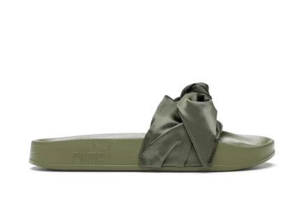 Женские сланцы Puma Bow Slide Rihanna Fenty, оливковые