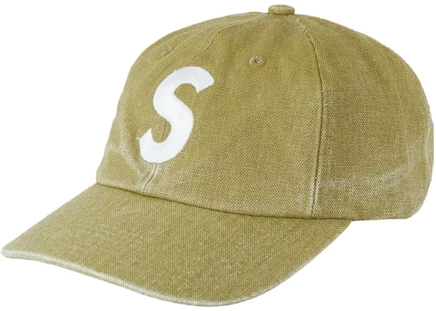 Унисекс кепка Supreme Pigment Canvas S Logo 6‑панель, оливковая