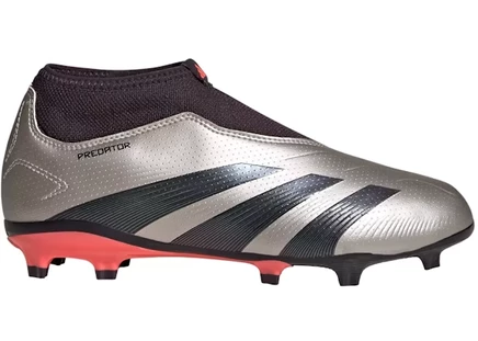 adidas Predator League Laceless FG Platinum Metallic Aurora Black Turbo (GS) platinum metallic/aurora black/turbo