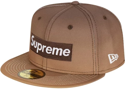 Унисекс кепка Supreme Gradient Box Logo New Era, коричневая