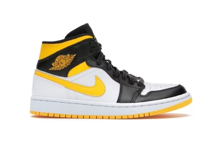 Женские кроссовки Jordan 1 Mid, оранжево-черные