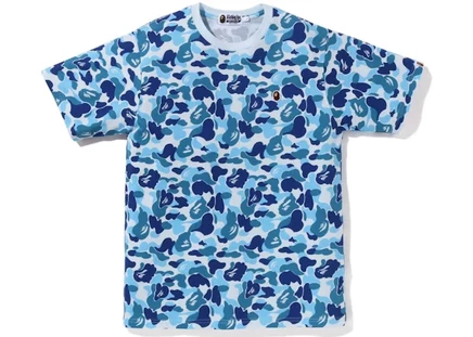 Мужская футболка Bape ABC Camo Ape Head One Point, синяя