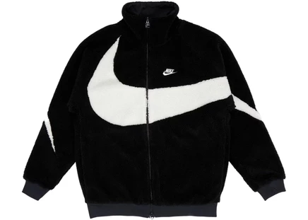 Nike Big Swoosh Reversible Boa Jacket (Asia Sizing) Black White black sail