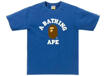 Мужская футболка Bape College Tee, синяя