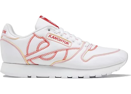 Мужские кроссовки Reebok Classic Leather KANGHYUK, бело-красно-черные