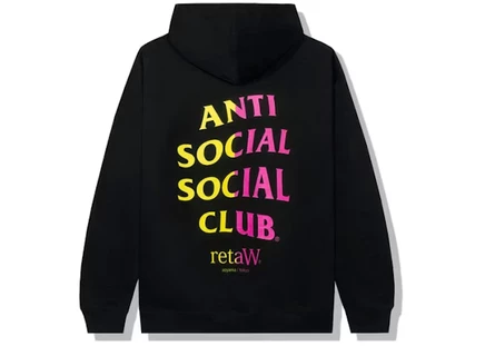 Мужское худи anti social social club retaw, черное