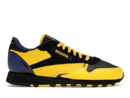 Мужские кроссовки Reebok Classic Leather Marvel Wolverine, жёлто‑чёрно‑синие