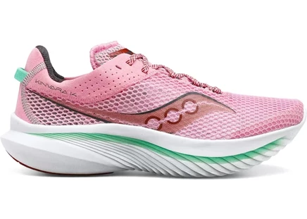 Женские кроссовки saucony kinvara 14, розово-зеленые