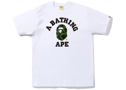Мужская футболка Bape Color Camo College Tee, бело-зеленая