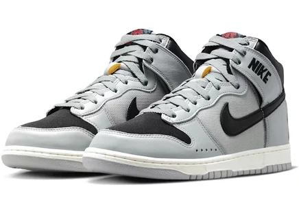 Мужские кроссовки Nike Dunk High, серо‑черно‑кремовые