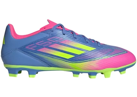 Мужские бутсы Adidas F50 FG/MG, сине-лимонно-розовые