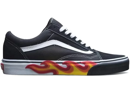 Мужские кеды Vans Old Skool Flame Cut Out, черно-белые