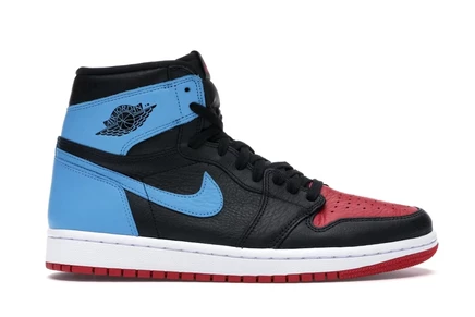 Женские кроссовки Jordan 1 Retro High NC to Chi, черно-голубо-красные