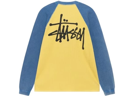Мужская термальная реглан-рубашка Stussy, желтая
