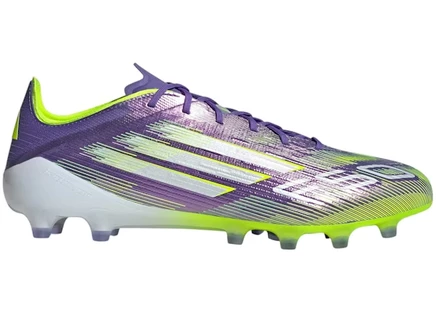 Мужские бутсы Adidas F50 Elite AG, пурпурно-белые с лимонным
